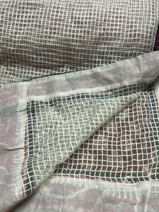 White cottonsilk with pink Border dupatta