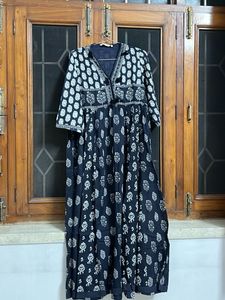 Stylish Navy Blue Printed Kurta