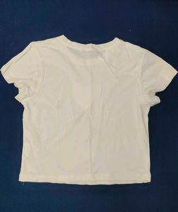 White T-Shirt with Pink Heart Design