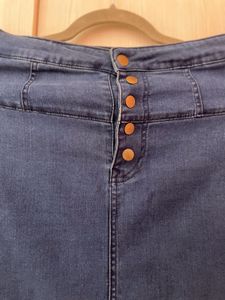 TALLY WEiJL Denim Pencil Skirt With Front Slit