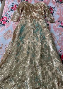 Price drop! Stunning Gold Sequin Ethnic Gown