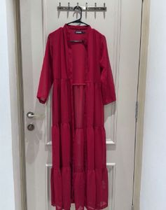 Maroon Chiffon long kurti