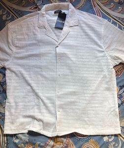 Men's Shein Textured Camp Collar Shirt