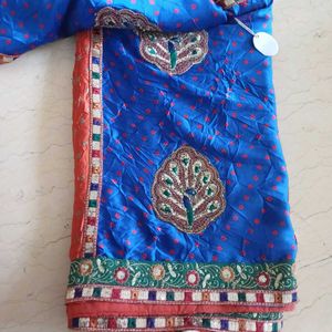 Bandini Print Pure Satin Silk Zari Saree wt Blouse