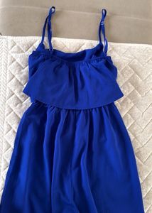 Stylish Royal Blue Wide-Leg Jumpsuit