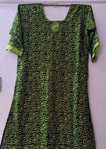 Green&amp;black Kurta set(kurti, pant, duppata)