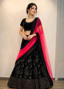 Elegant  Velvet Lehenga Choli