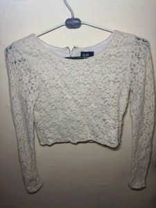 Lace Long Sleeve Crop Top