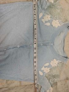 Light Blue Floral Cardigan