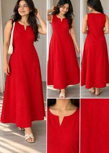 Libas Vibrant Red Sleeveless Maxi Dress