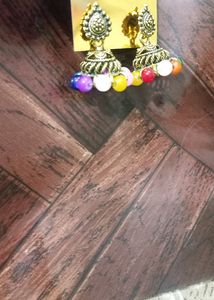 Multi Colour Jhumka Earrings