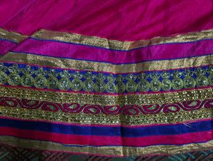 Vibrant Pink &amp; Blue Lehenga Set