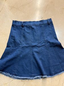 Flared Denim Mini Skirt