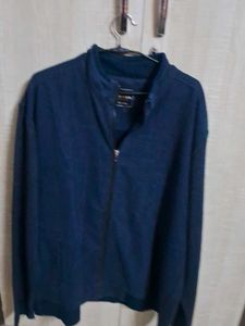 Men's Blue Zip-Up Jacket 4xl size