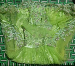 Lime Green Embroidered Anarkali Gown