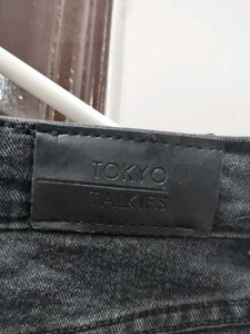 Washed Black Flare Jeans
