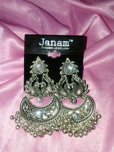 Boho Oxidized Peacock Jhumka Earrings