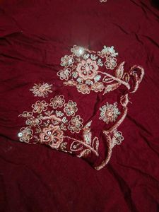 Maroon embroidered kurta and patiyala salwar