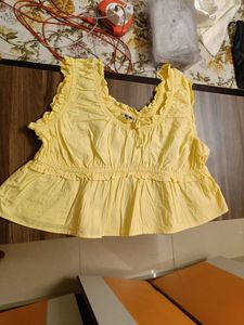 Cute Yellow Peplum Top