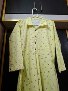 Yellow Printed Kurta