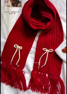 Red crochet Mikasa scarf 🧣