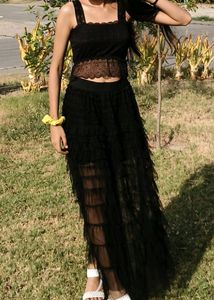 Black Tiered Tulle Skirt- Moving Out Sale