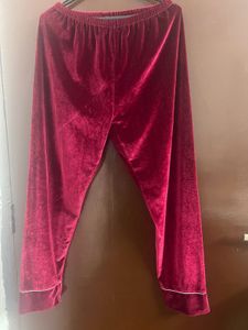 Burgundy Velvet Pajama Set