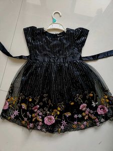 Sparkly Black Embroidered Dress