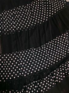 Elegant Polka Dot Maxi Skirt