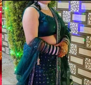 Stunning Teal Embroidered Lehenga Choli Set