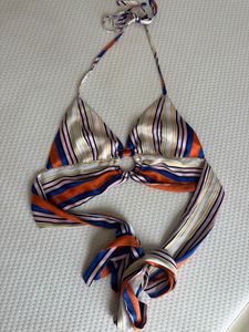 Striped Ring Detail Bikini Top