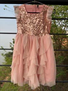 Girld Pink Flowy Sparkly Dress