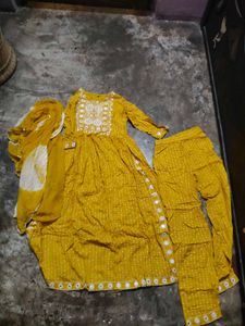 Beautiful Yellow Kurta Set with Dupatta