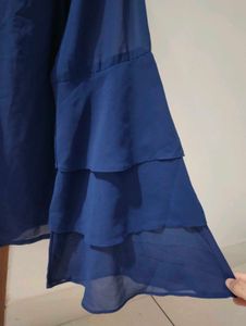 Blue Ruffle Sleeve Blouse 💙