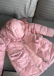 Pink Padded Jacket with Hood