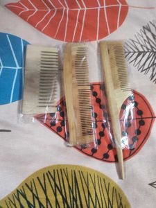 Neem Wood Hair Combs - Set of 3