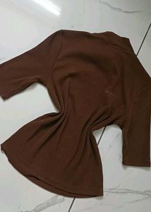 Brown Mock Neck Top
