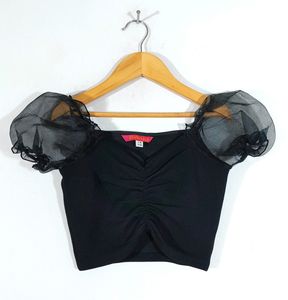 Black Crop Top For Girl's