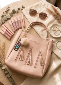 Cute Pink Backpack with "LOVE" Charm