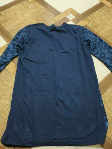Men's Blue Graphic Print Long Sleeve T-Shirt