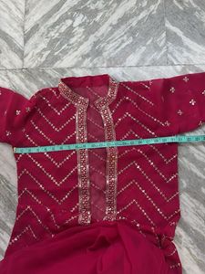 Vibrant Pink Ethnic lahenga with shrug
