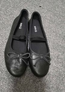 Mango Black Bow Ballerinas