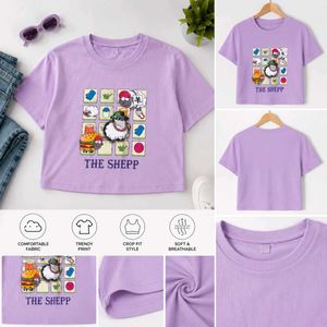 Cute Purple Graphic Crop Top