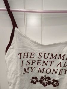 White Crop Top with "The Summer I Spent All My Mon