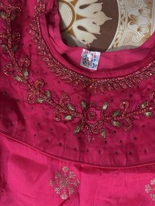 Pink Embroidered Girls Dress