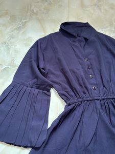 Elegant Navy Flare Sleeve Top