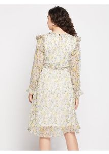 SEREIN Floral Knee Length Dress | Size XS
