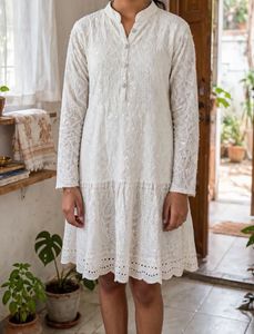 Elegant White Embroidered Kurta