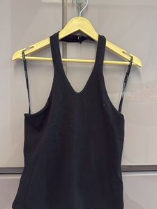 Black Ribbed Halter Neck Top