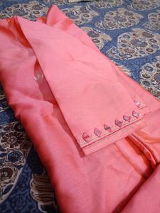 Silk Suit (kurti Pant Set With Cotton Dupatta)